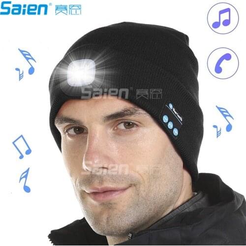 LED Beanie Hat, Built-in Stereo Speakers & Mic, USB Rechargeable LED Lighted Knit Cap,Teens, Warm Hat for Sports and Outdoors