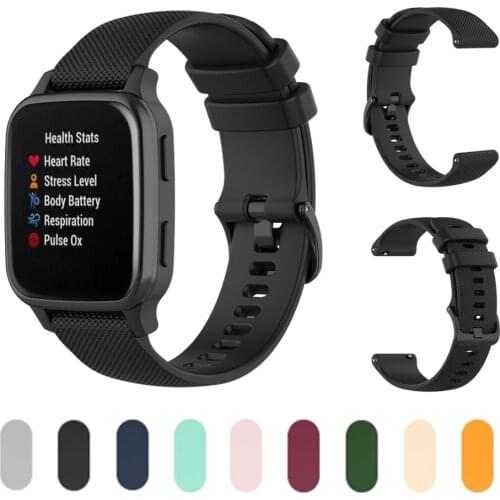 Silicone Band For Garmin Venu SQ / Vivoactive 3 4 / Forerunner 245 Bracelet Wrist Strap For Amazfit GTS 2 Mini GTR 2e Watchband