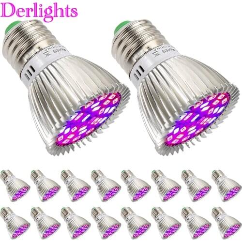 20pcs/Lot 28W Led Grow Light Full Spectrum E27 Plant Growth LED Bulb For Indoor Garden Hydroponics Greenhouse Plant Flower Vegs