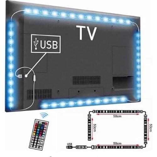 USB LED Strip 0.5m1m2m3m4x50 2x50 2x100 5050 RGB Flexible LED Light DC5V RGB Color Replaceable Desktop Decorative Light