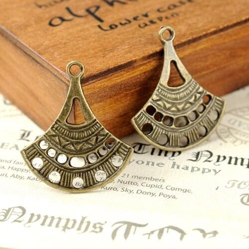 Vintage Bronze Sectorial Pendant Earrings Connectors Pendant Charms Jewelry DIY Accessories Handmade Key Rings,Bracelets Making