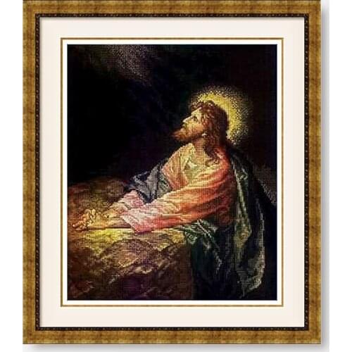 Jesus Light Cross Stitch Embroidery Kits 14CT Counted Cartoon Cotton Thread Painting DIY Needlework