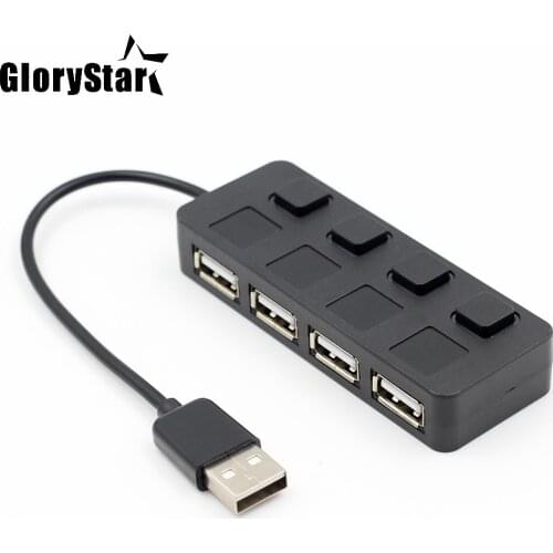 High Speed 4 Port USB Hub USB 2.0 Hub Portable HUB USB2.0 Splitter On/Off Switch for Apple Macbook Air Laptop PC Tablet