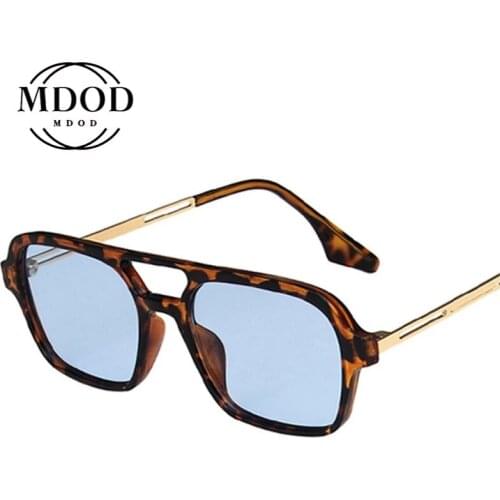 Retro Double Nose Bridge Womens Sunglasses Fashion Pink Gradient Glasses Fashion Hollow Blue Leopard Sunglasses Trend