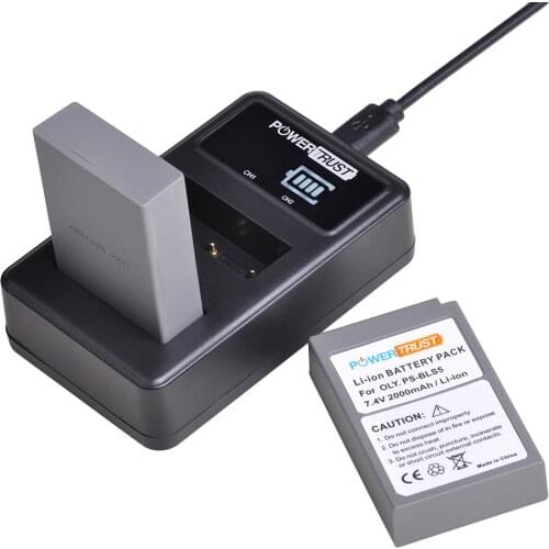 1PC PS-BLS5 BLS5 BLS50 Battery+LED USB Dual Charger for Olympus PEN E-PL2,E-PL5,E-PL6,E-PL7,E-PM2, OM-D E-M10, E-M10 II, Stylus1