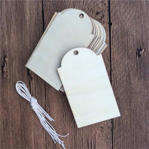 10pcs Wood Crafts Blank Wood Slices Wooden Hanging Gift Tags for Wall Wedding Party Room Decoration Accessories DIY