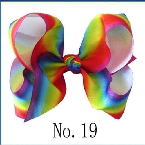 50 BLESSING National Flag 8" ABC Hair Bow Clip 3" Grosgrain Ribbon Rainbow 49