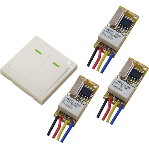 DC 3.5V 4.5V 5V 6V 7.4V 9V 12V Wireless Remote Control Switch Micro Relay Receiver + Wall Transmitter 315Mhz/433.92Mhz