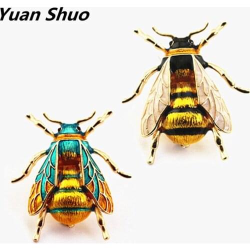 2020 Christmas gifts Personality Bee brooch yellow and green enamel hornet brooch