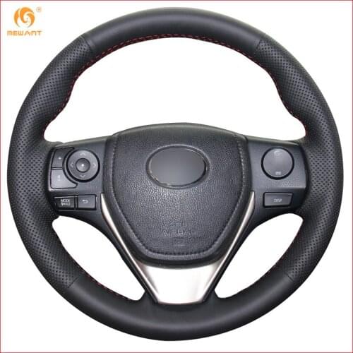 MEWANT Black Artificial Leather Steering Wheel Cover for Toyota RAV4 2013-2017 Corolla 2014-2017 Auris 2013-2016 Scion iM 2016