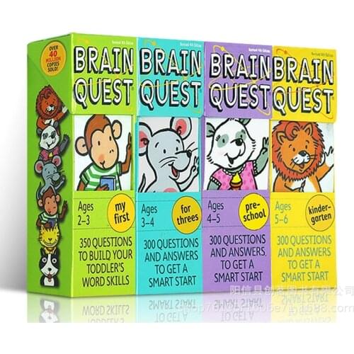 4BOX/LOT BRAIN QUEST english childrens study cards books 2-6 years old ages Childrens Book-of-the Month Club