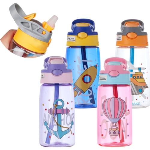 New Kids Water Sippy Cup Creative Cartoon Baby Feeding Cups with Straws Leakproof Water Bottles Outdoor Portable Childrens Cups