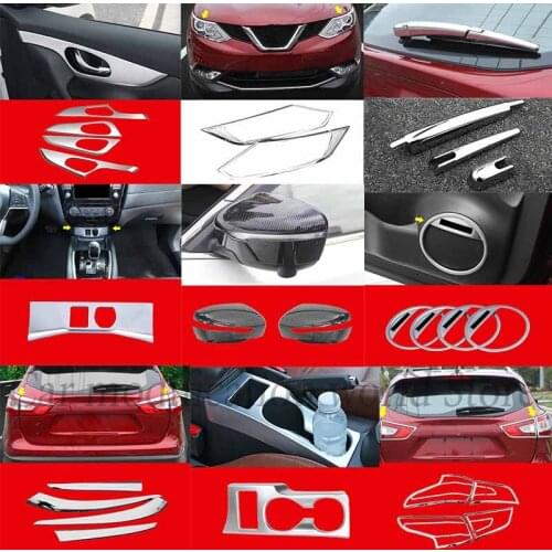 For Nissan Qashqai Rogue 2016 2017 2018 2019 ABS Chrome Car interior Air outlet decoration cover Trim