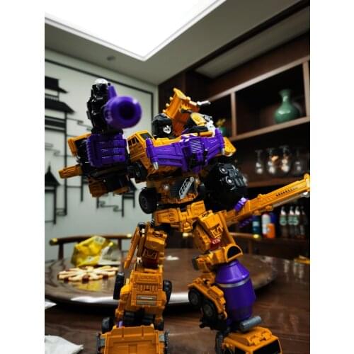 6 In 1 Plus Size Engineering Vehicle Transformation Anime Action Figure Devastator Figma Movie Deformation KO Car Robot Toy