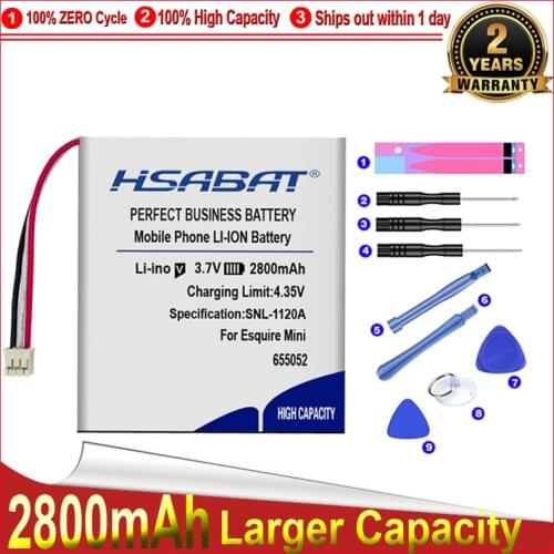 HSABAT 0 Cycle 2800mAh P655252 Battery for Harman Kardon Esquire Mini Speaker Loudspeaker High Quality Replacement Accumulator