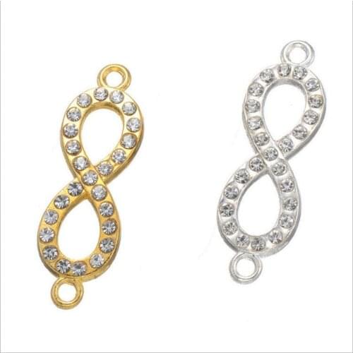 10pcs 32x10mm Rhinestone Necklace Bracelet Connectors End Clasps Jewelry Findings DIY Handmade Charm Bracelet Jewelry Findings