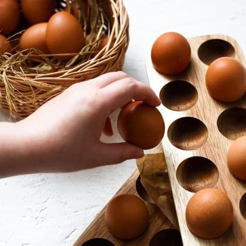 Japanese Style Creative Egg Rack Double-Row Egg Storage Box Household Restaurant Non-Slip Storage Container Kitchen Accessories