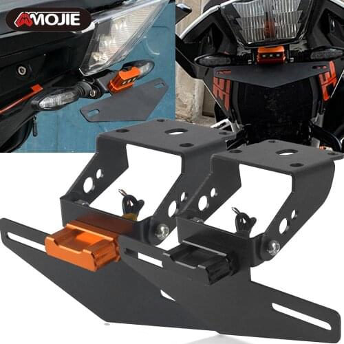 Motorcycle License Plate Frame Mount Bracket LED Light for Duke125 Duke200 250 390 2013 2014 2015 2016 2017 2018 2019 2020 2021