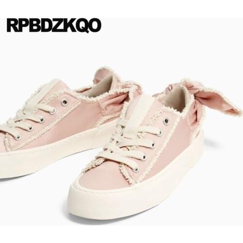 Tassel Sneakers Silk Celebrity Satin Fringe Cute Kawaii Pink Breathable Women Flats Shoes With Little Bowtie Large Size Trainers