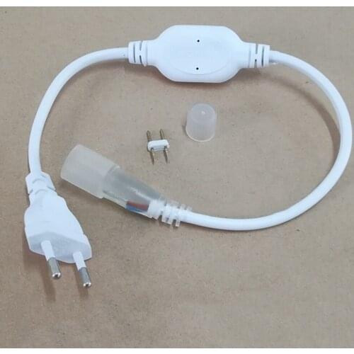 220V Round Cable Flexible Neon Light With Power Plug Led Light Bar 360 Degree 2835 Cable 2 Pin Controller with European plug