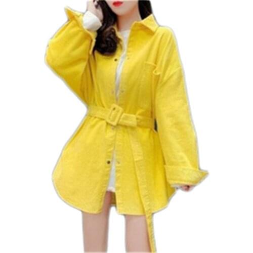 New Spring Autumn Womens Jackets Corduroy Large Size Female Outerwear With Belt Long Sleeve Loose Lady Coats Clothes Mujer