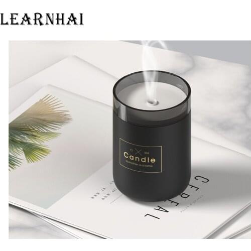LEARNHAI 2PCS/Lot 280ML Ultrasonic Air Humidifier Candle Night Light USB Essential Oil Diffuser Car Purifier Aroma Mist Maker