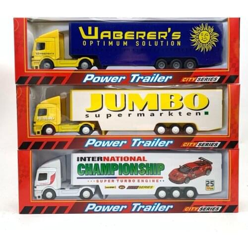 1:64 Scale Simulation Container Truck 27cm Alloy Diecast Toy Model Car Transportation Childrens Birthday Gifts Toys