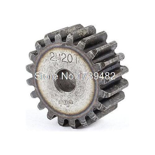 10mm x 44mm x 20mm Module 2 20 Teeth Metal Straight Spur Gear Wheel Gray