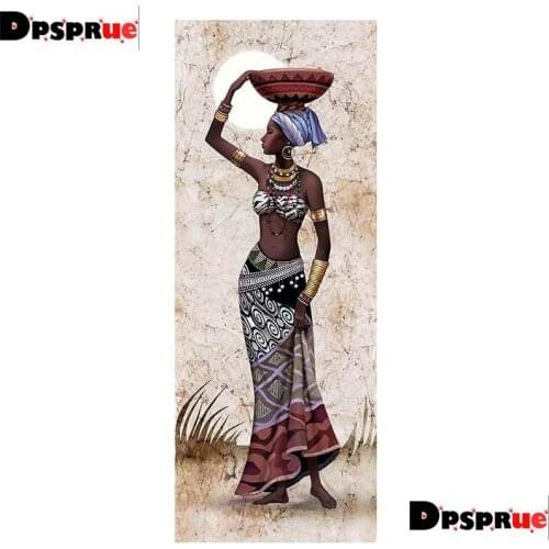 Dpsprue Full Square/Round 5D Diy Diamond Painting Kit Cross Stitch Black lady 3D Embroidery Mosaic Home Decor For Gift