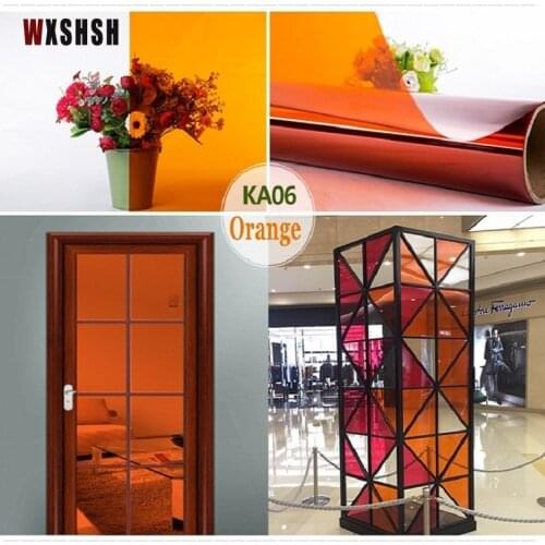 Orange Glass Film Self-Adhesive Durable Window Decoration UV-Prvention For Home Office Market Store Kindergarten Tint-Film