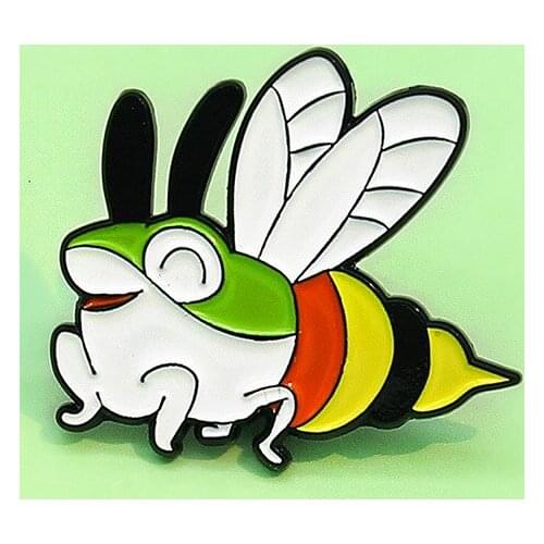 Strange Frog Bee Metal Enamel Brooch Creative Cartoon Animal Badge Fashion Lapel Backpack Jewelry Accessories Gift