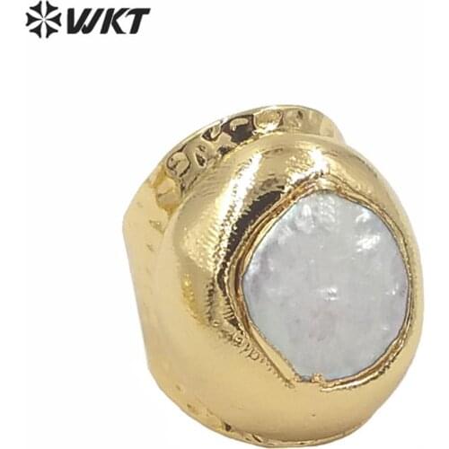 WT-R328 Wholesale 5 pieces Fashion Gold Ring Pole Star,Round,Teardrop, Random Shape Natural Freshwater Pearl Ring New Design