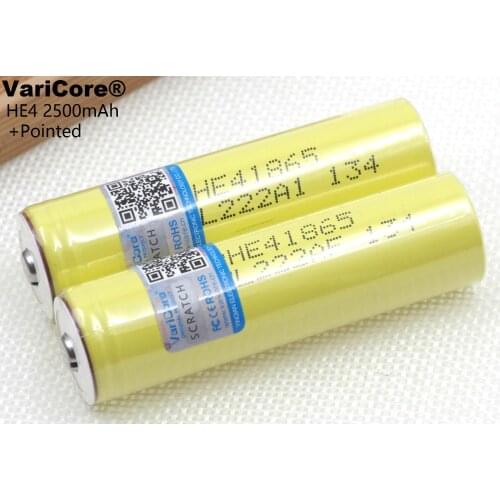 VariCore 100% New Original HE4 18650 Rechargeable li-lon battery 3.6V 2500mAh Battery 20A 35A discharge + Pointed