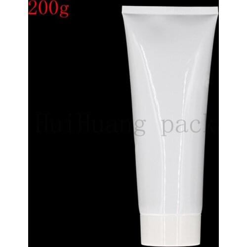 30X200g screw lid flip lid plastic Lotion Containers Empty Makeup squeeze white tube Refilable Bottles Emulsion Cream Packaging