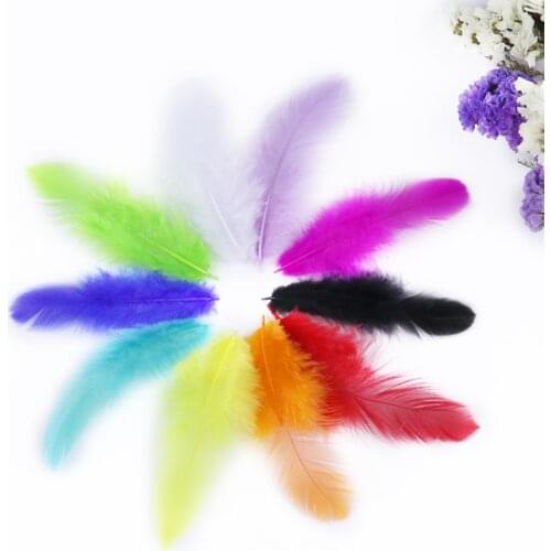 100Pcs Colorful Rooster Feathers 5-10 CM Chicken Plumes For Crafts Jewelry Making Wedding Decoration Dress Accessories Wholesale