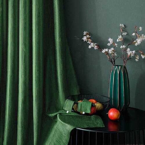 CDIY Luxury Green Turquoise Velvet Blackout Curtains For Living Room Bedroom Window Solid Grey Purple Thermal Drapes Curtain