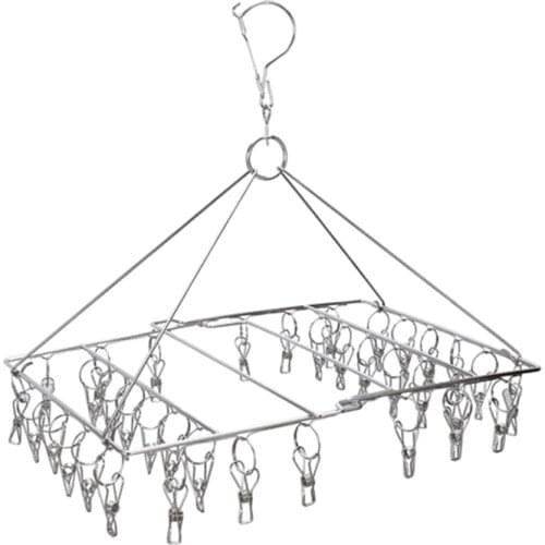 24/36/46/52 Clips Folding Clothes Hanger Drying Rack for Socks Towels Diapers 53CB