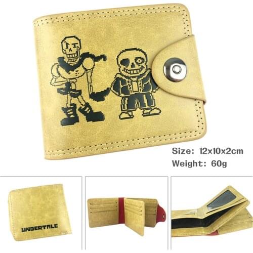 PU Bifold Hidden Discount Wallet Game Undertale Mens Leather Note Compartment Coin Photo Credit Cards Holder Purses