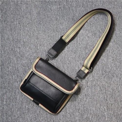 Yesetn Bag 06272021 Mens stripe single shoulder bag leisure pure color hip-hop bag cross body bag