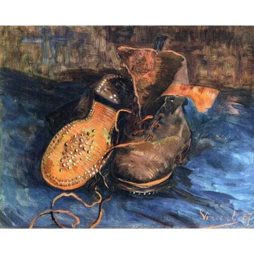 High quality Oil painting Canvas Reproductions a pair of shoes by Van Gogh Painting hand painted