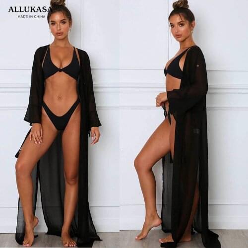 Women Beach Dress Solid Bikini Cover Up Swimwear 2021 tops Pareo Women Robe De Plage Beach Cover Up Wear Cardigan Bathing Suit