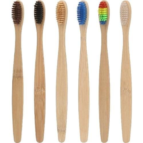 1PC Environmental Bamboo Charcoal Health Toothbrush For Oral Care Teeth Cleaning Eco Medium Soft Bristle Brushes