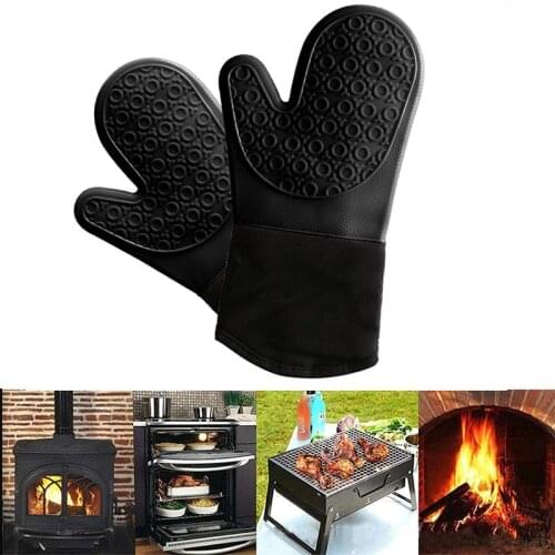 2pc Non Slip Silicone Cloth Gloves Microwave Heat Insulation Gloves Kitchen Oven Protector Kitchen Accessories Barbecue Mittens