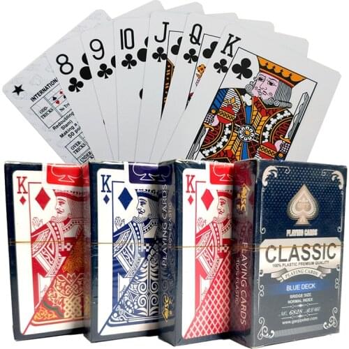 1 Deck/54pcs PVC Playing Cards Waterproof Playing Cards Plastic Poker Cards Poker Deck Whitle Gold Poker Cards 57*88mm cards
