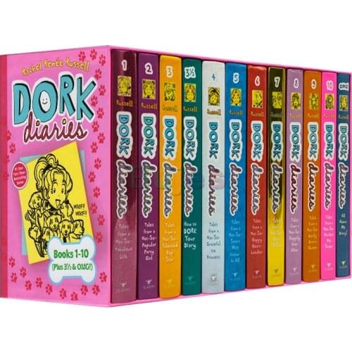12 books/set,Dork Diaries Books,english picture interesting story books,humor children reading books,early family reading books
