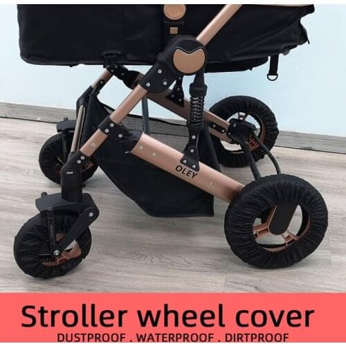 2Pcs Baby Stroller Wheel Cover Dustproof Wheelchair Tire Protector Infant Pushchair Pram Wheel Anti-Dirty Case