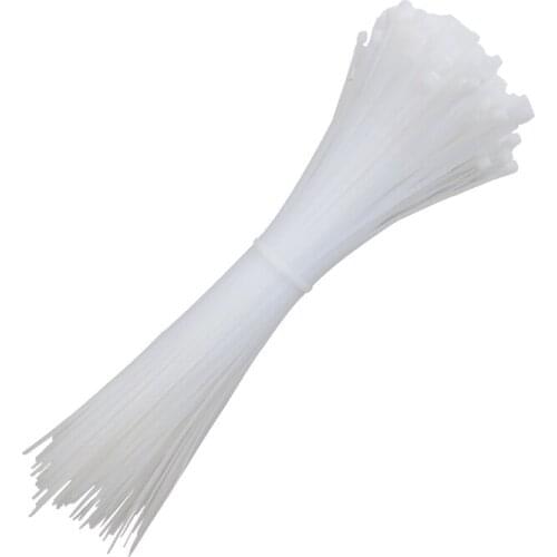 3*100mm Self-Locking Plastic Nylon Cable Zip Tie 100pcs Fasten Loop Wire Binding Wrap Strap 18lbs white Width 2.5mm