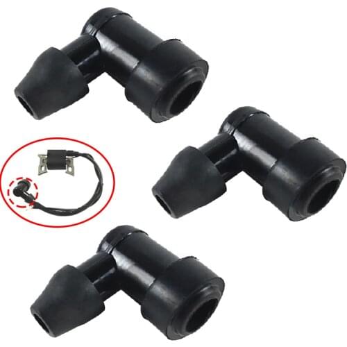 Wooeight 3Pcs New 90 Degree Non Resistor Plug Cap Cover Elbow For 152 154 Gasoline Engine Motorcycle Dirt Bike ATV Quads PARTS