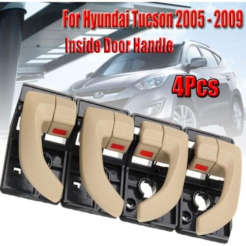 4Pcs/Set Car Interior Door Handle Front Rear Left Right ABS Plastic Knob Hand Handles 82620-2Z020 For Hyundai Tucson 2005-2009