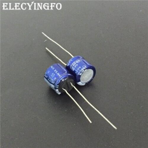 50pcs 220uF 10V220UF ELNA Blue 8x7mm 10V220uF Low Profile Audio capacitor